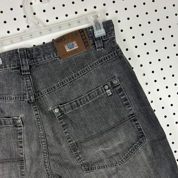 Hawk's Baggy Black Baggy Jeans Shorts 38 Streetwear Skater SOUTHPOLE STYLE Worn‎ - Picture 2 of 7